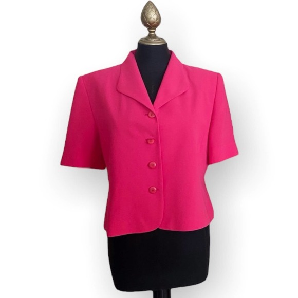 Pendleton Jackets & Blazers - Pendleton Vintage 80s Blazer Short Sleeve Hot Pink Size Petite 12